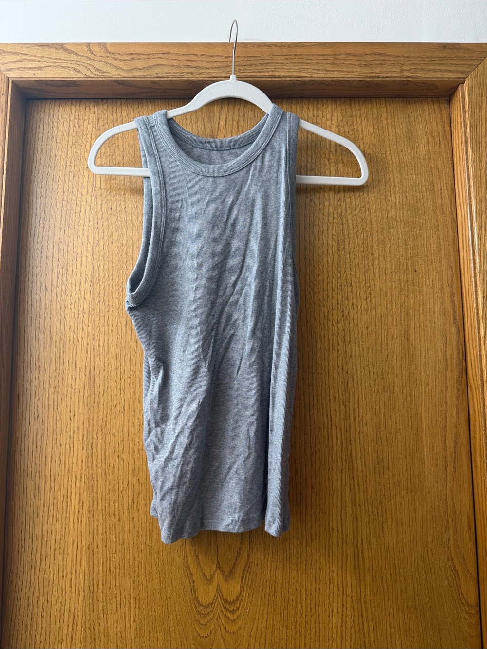 a new day Gray Ribbed Crewneck Tank Top